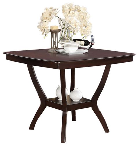 Wood Dining Table In Brown, Counter Height - Transitional - Dining ... with Counter Height Square Dining Table, Brown